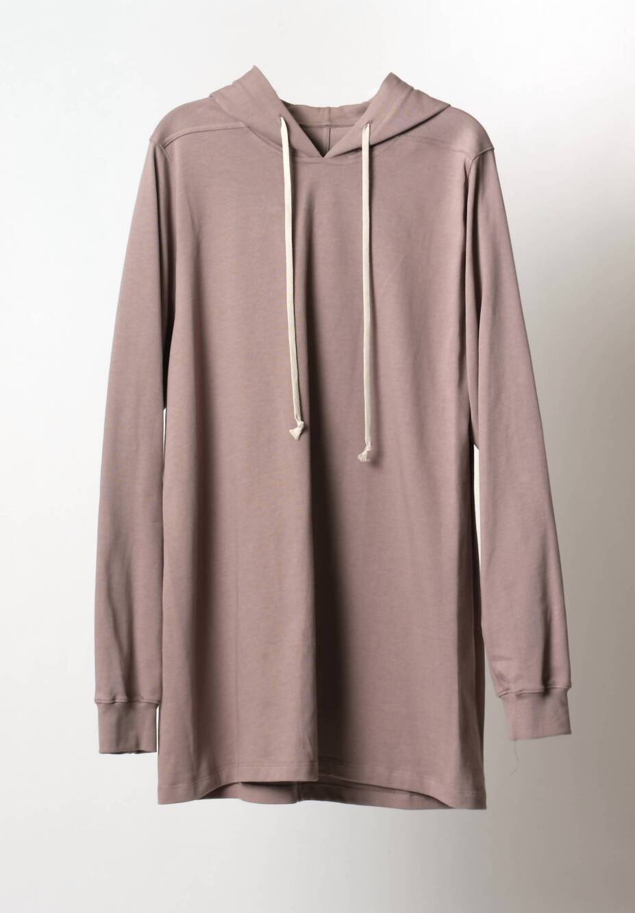 NEW RICK OWENS men's cut-out drawstring hoodie in dust